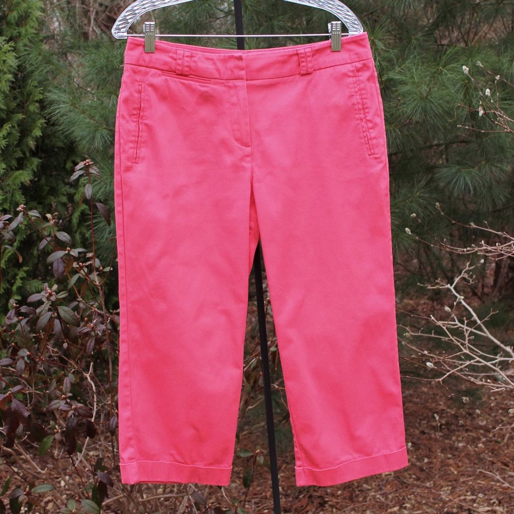 Larry Levine Coral Cuffed Capris